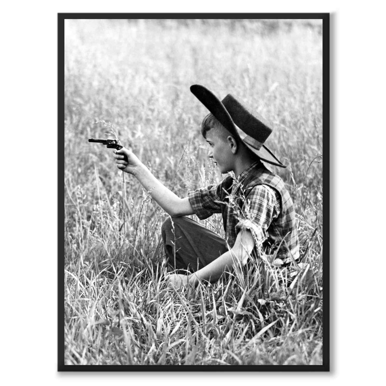 Cowboy som historiskt fotografi och poster från Historly – helbild utan vit kant