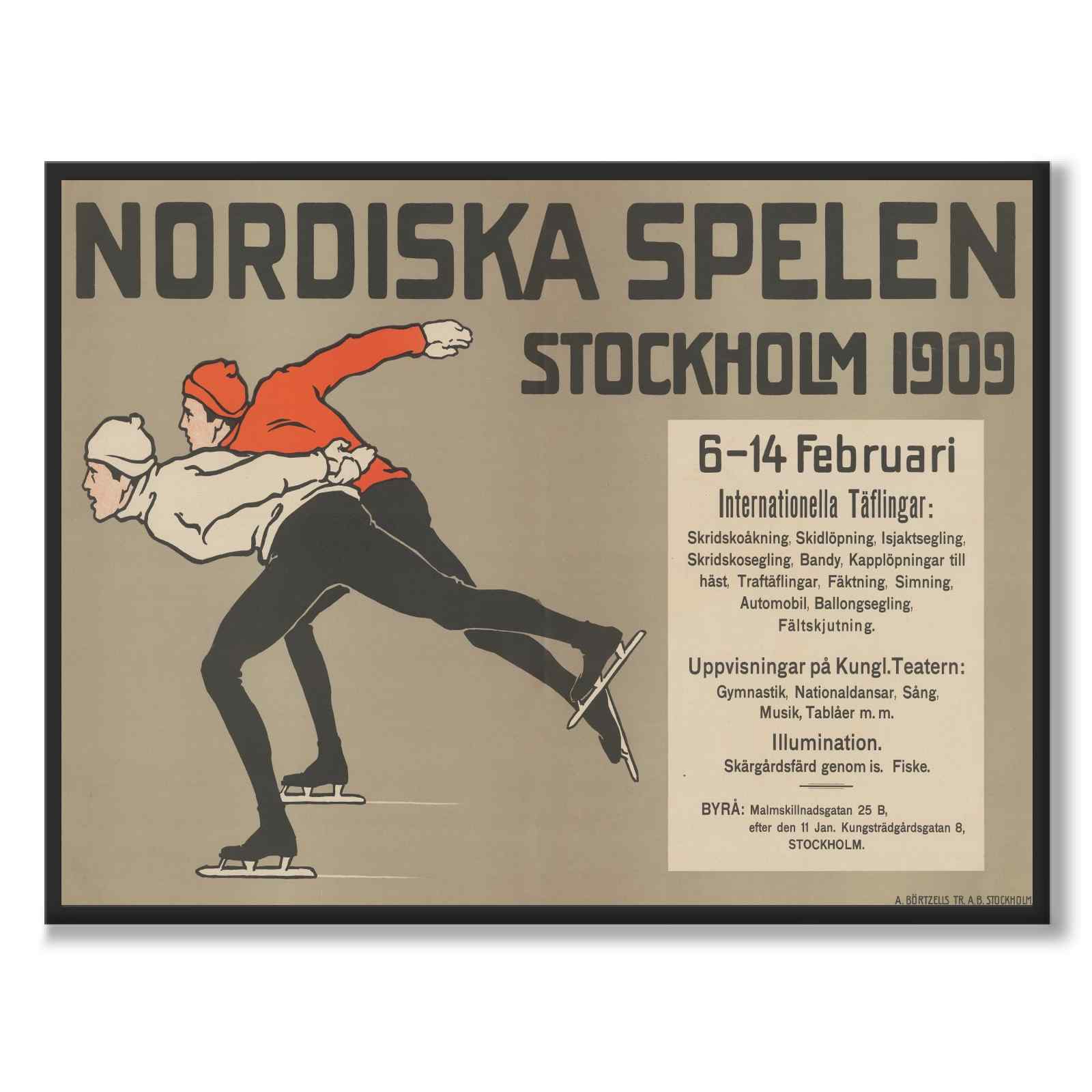 The Nordic Games as a historic Stockholm poster from Historly – full image without white border