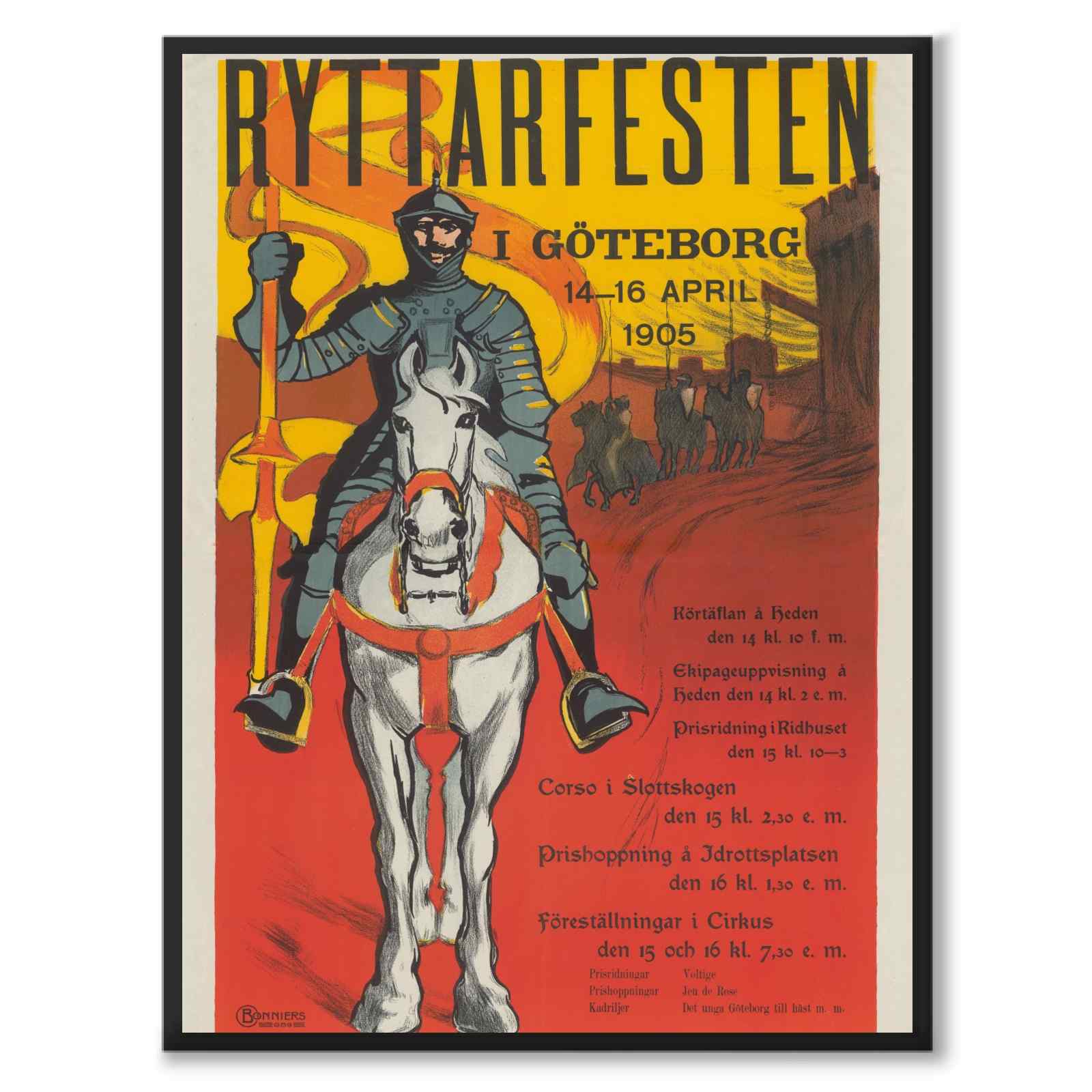 The Equestrian Festival in Gothenburg as a historic Gothenburg poster from Historly – full image without white border