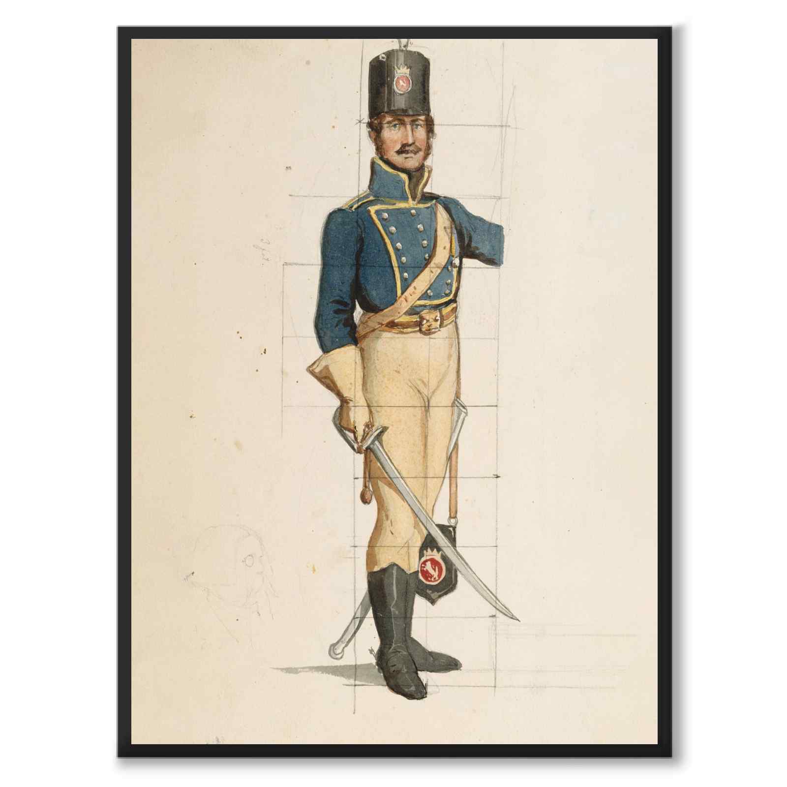 A Finnish Soldier av Albert Edelfelt som konstposter från Historly – helbild utan vit kant