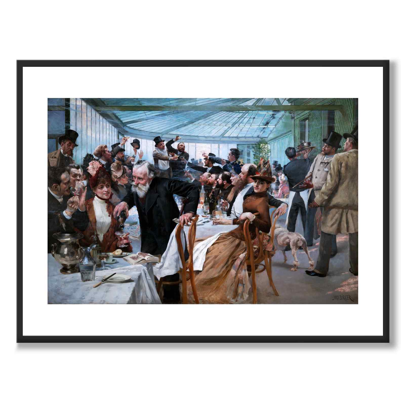 The Scandinavian Artists’ Lunch at Café Ledoyen, Paris som poster från Historly – med vit kant utan titel