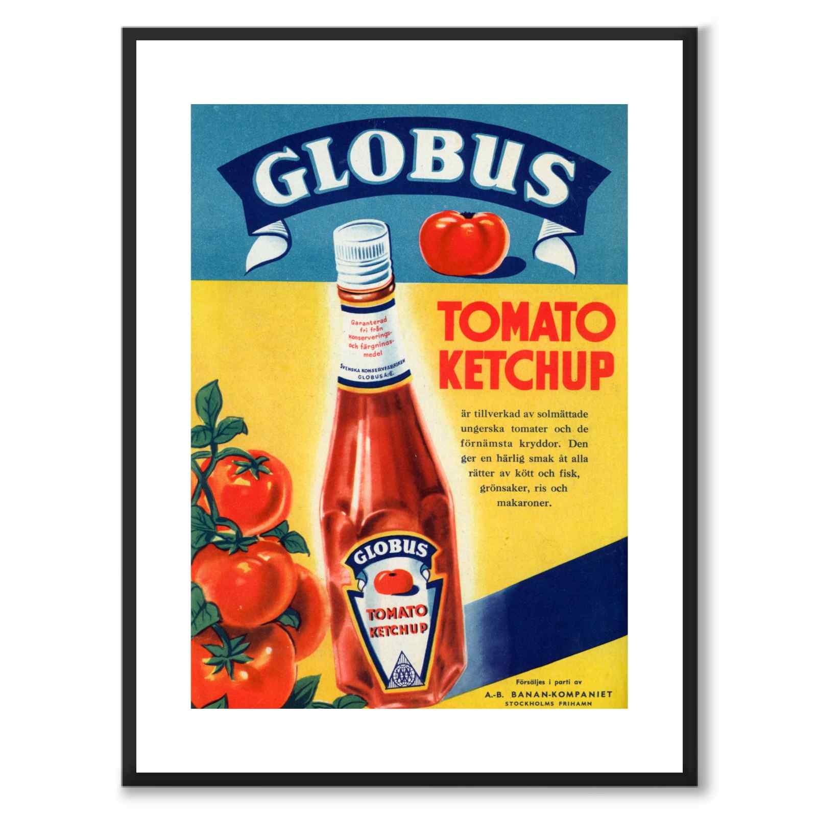Retro Ketchup som historisk Stockholmsposter från Historly – med vit kant utan titel