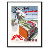 Getmesost som poster från Historly – med vit kant utan titel