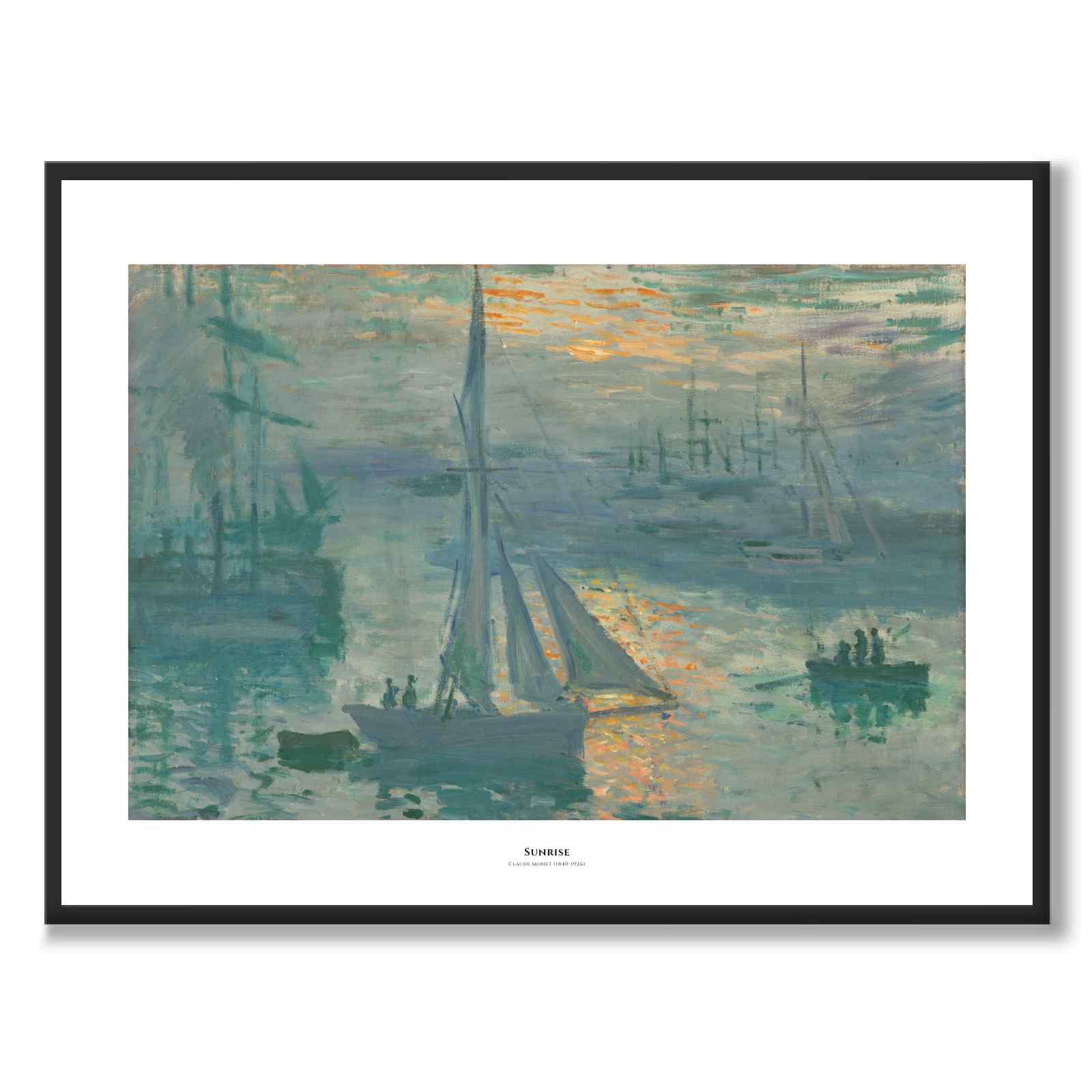 Sunrise av Claude Monet som konstposter från Historly – med vit kant och titel