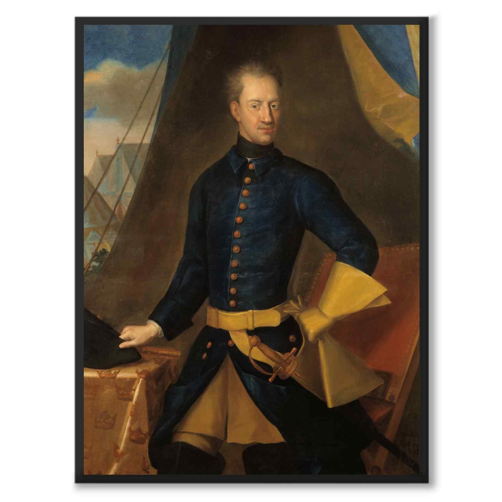 Karl XII som konstposter från Historly – helbild utan vit kant