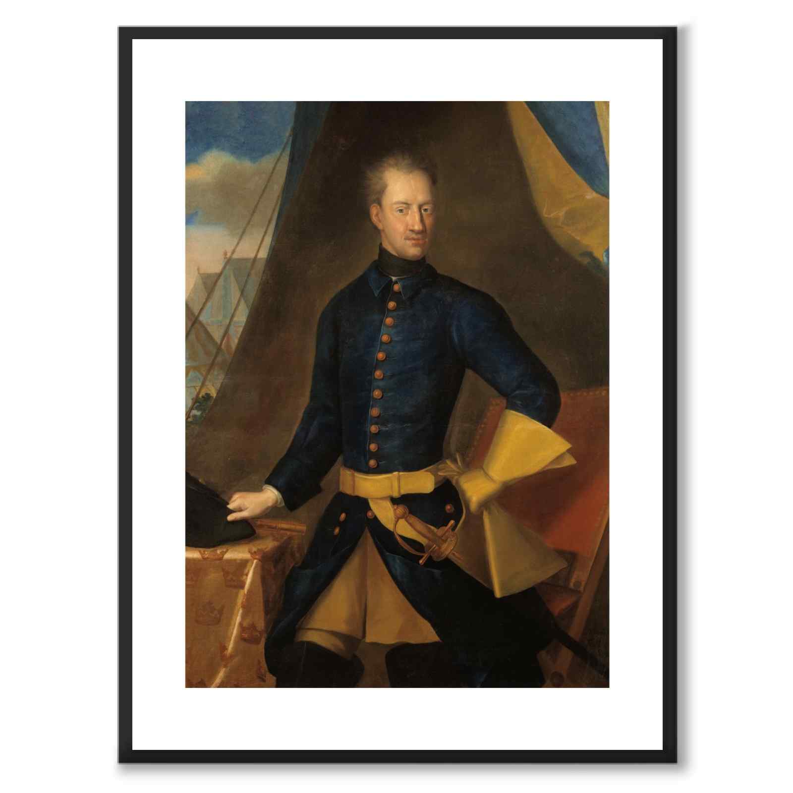Karl XII som konstposter från Historly – med vit kant utan titel
