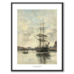 Ship on the Touques som konstposter från Historly – med vit kant och titel
