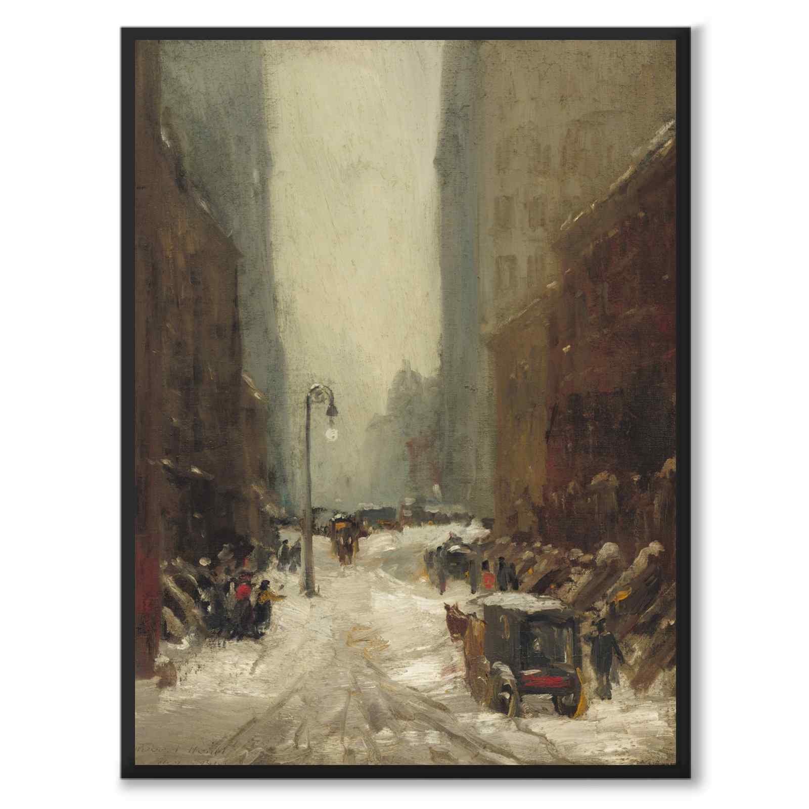 Snow in New York as an art poster from Historly – full image without white border