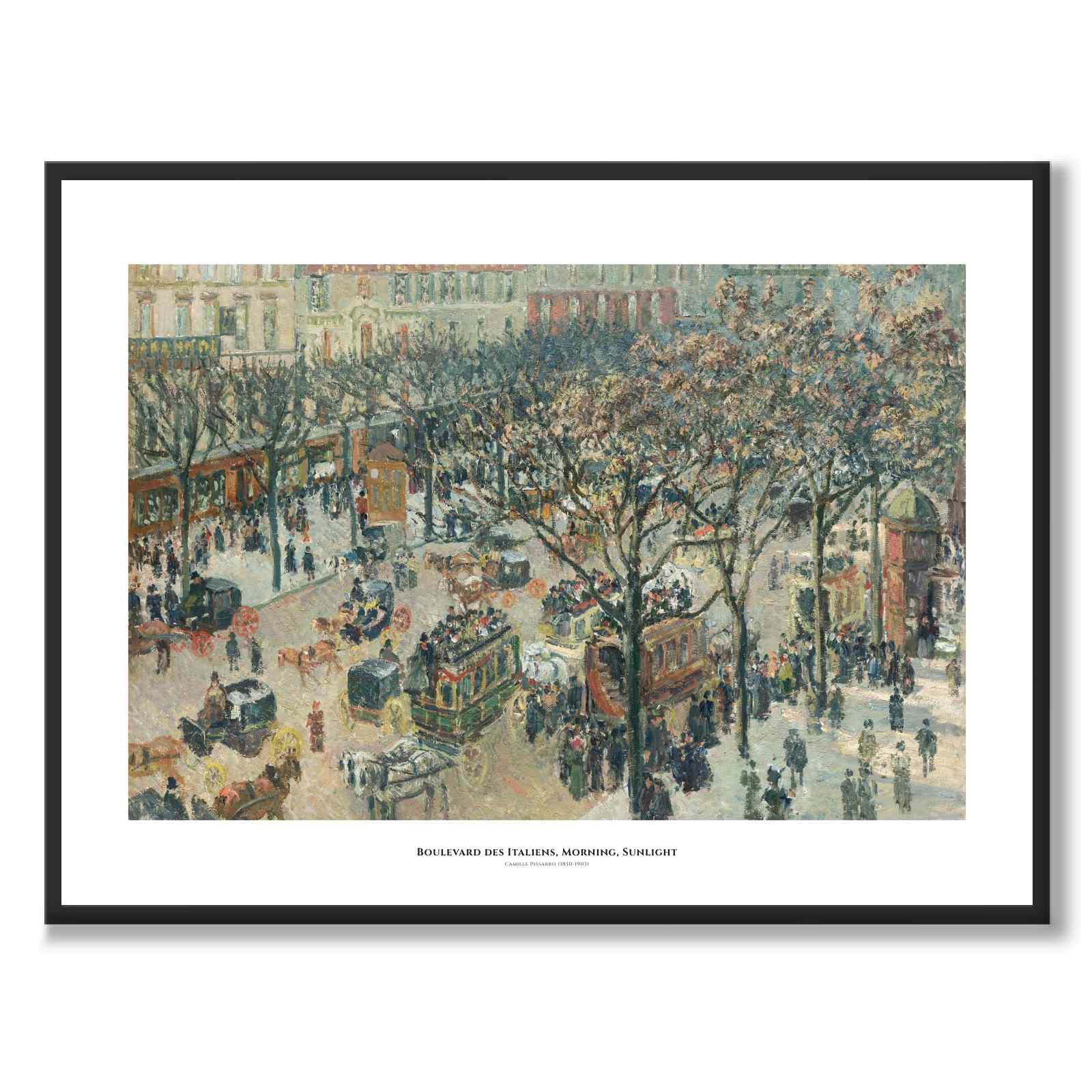 Boulevard des Italiens, Morning, Sunlight som konstposter från Historly – med vit kant och titel