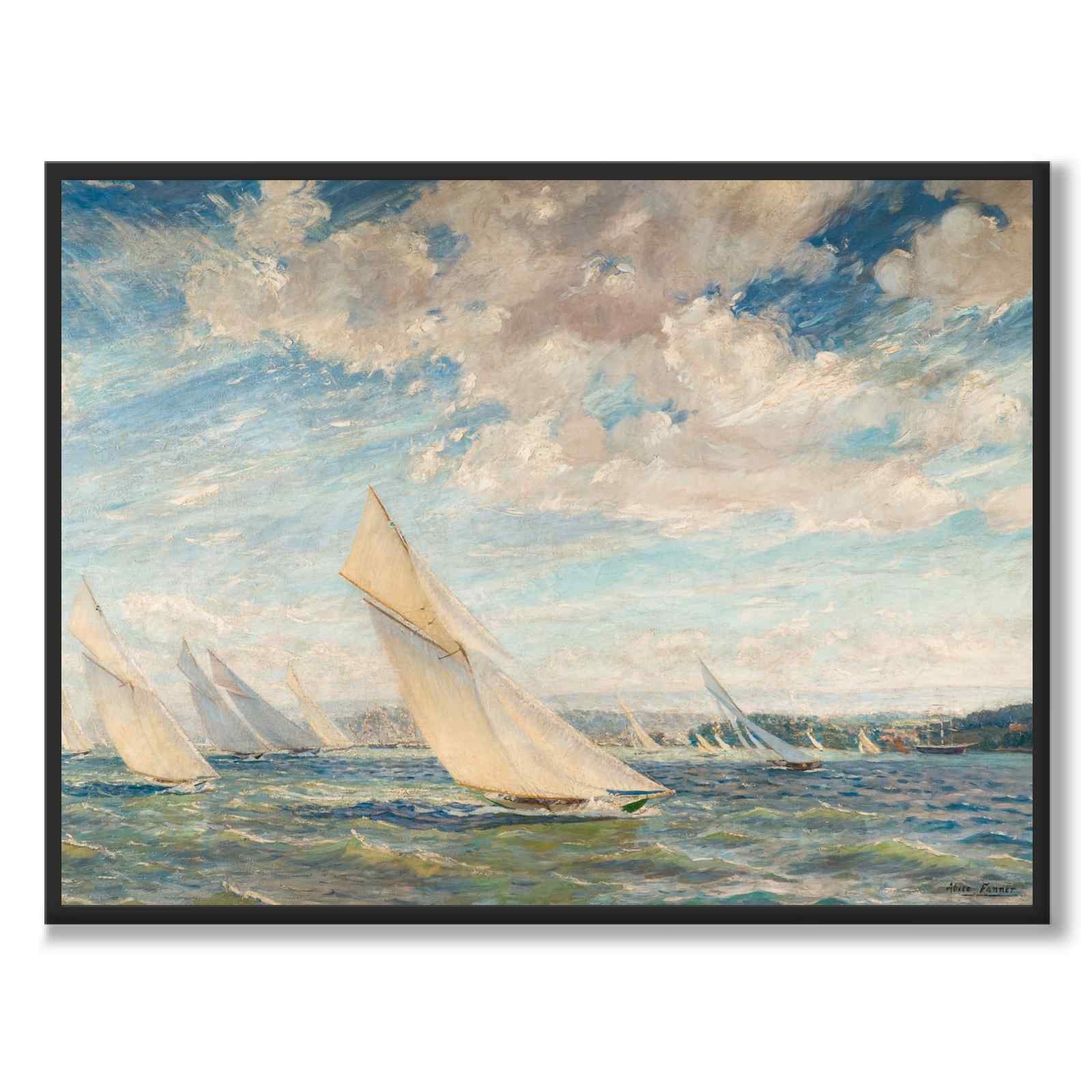 Yacht Racing In The Solent as an art poster from Historly – full image without white border