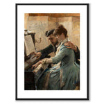 At the Piano av Albert Edelfelt som konstposter från Historly – med vit kant utan titel