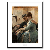At the Piano av Albert Edelfelt som konstposter från Historly – med vit kant och titel