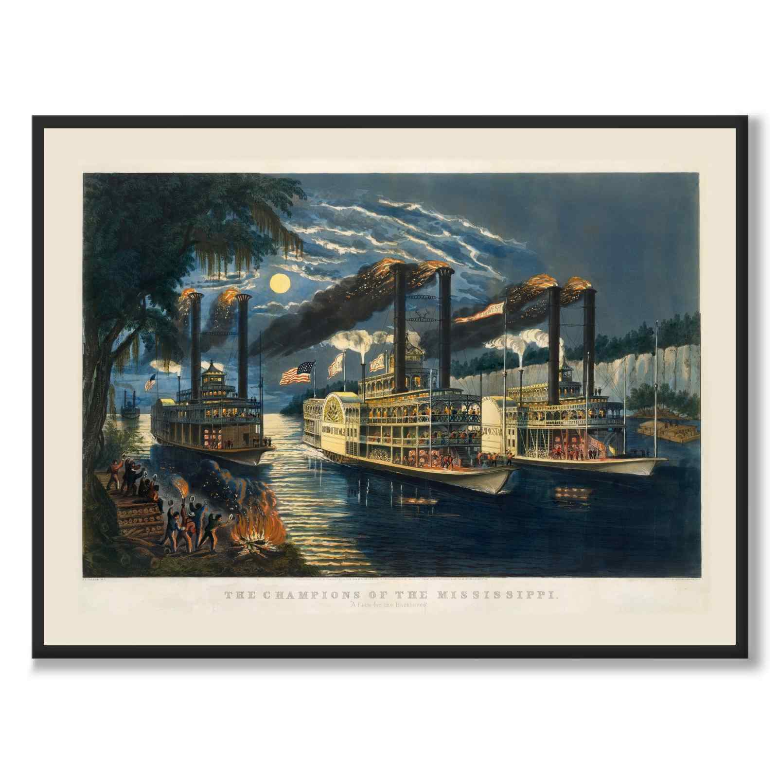 The Champions of the Mississippi som vintageillustration och poster från Historly – helbild utan vit kant