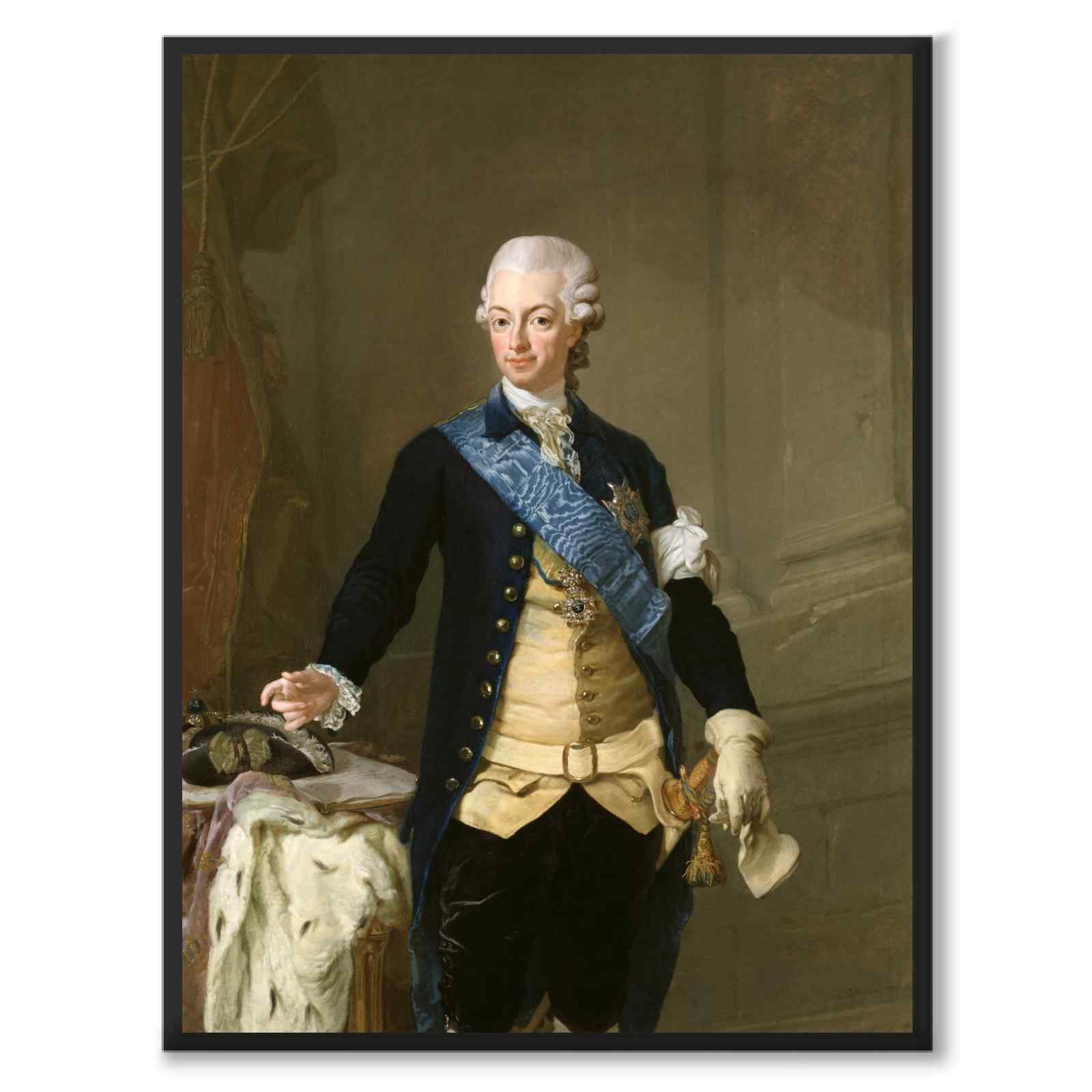 Gustav III som konstposter från Historly – helbild utan vit kant