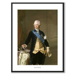 Gustav III som konstposter från Historly – med vit kant och titel