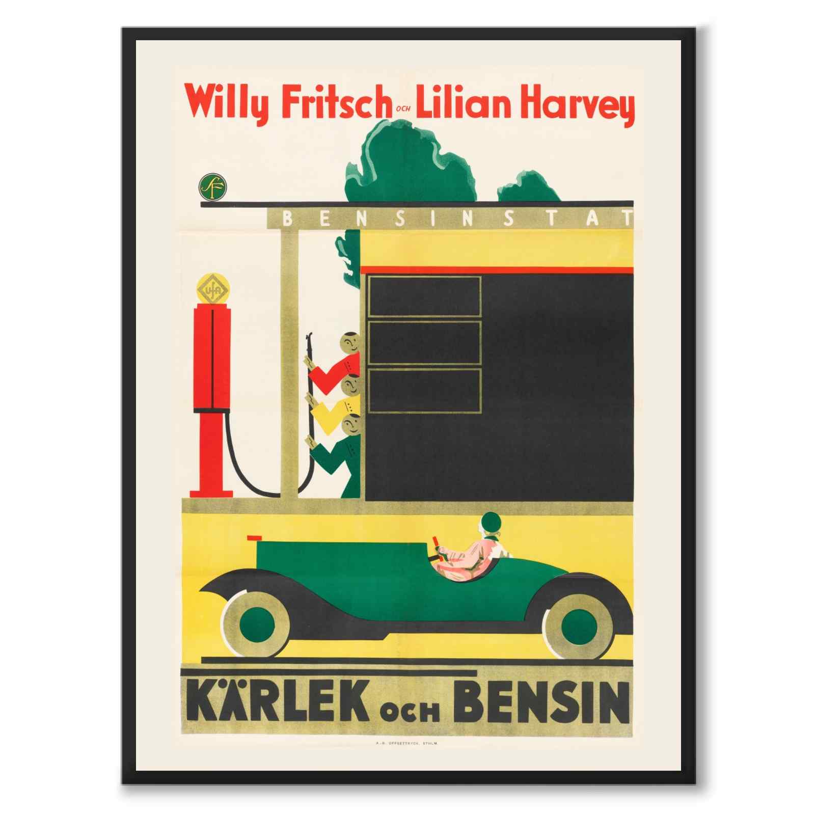 Love and Gasoline as a vintage illustration and poster from Historly – full image without white border