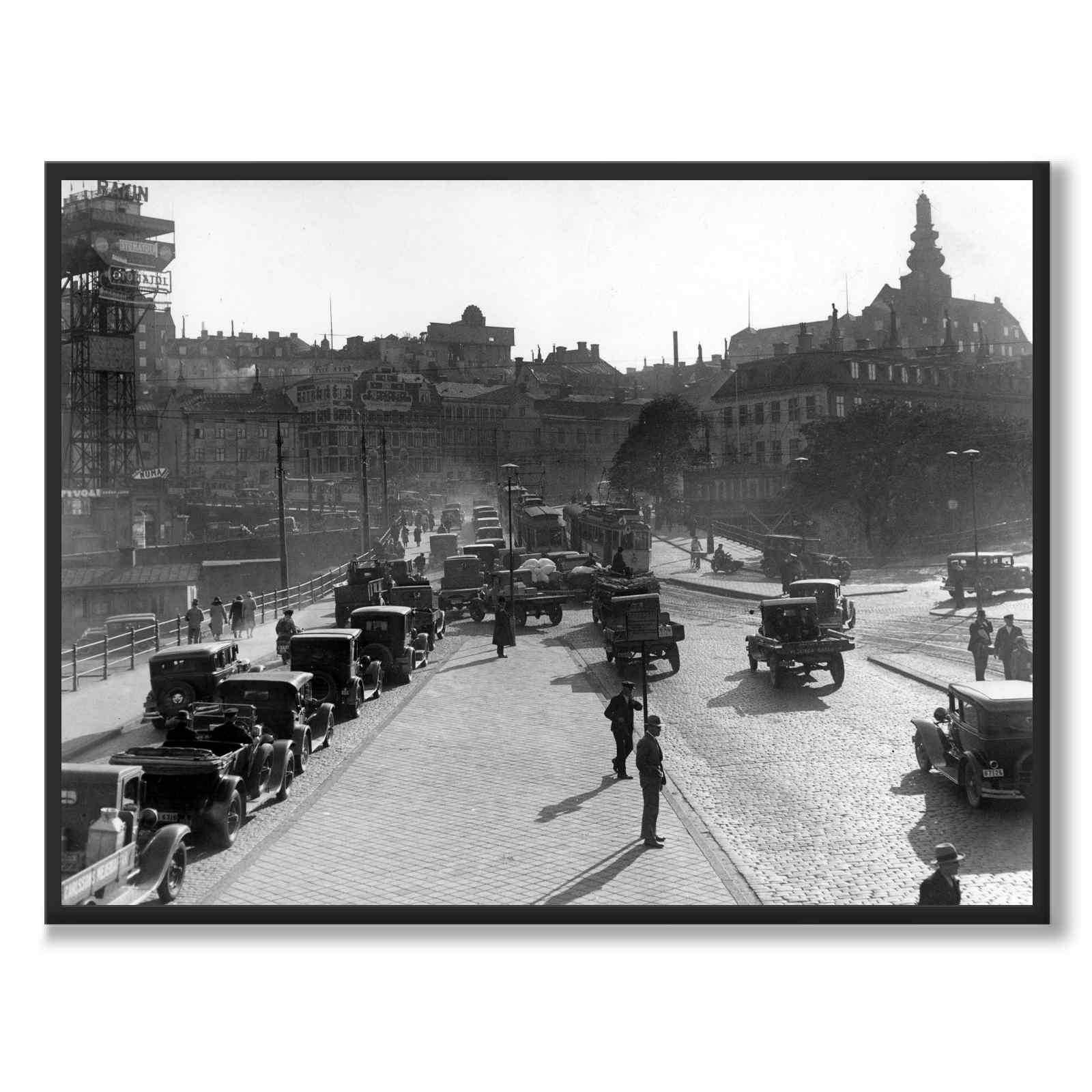 Slussen 1925 som historisk Stockholmsposter från Historly – helbild utan vit kant