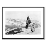 Glittertind as a historic photograph and poster from Historly – with white border and title