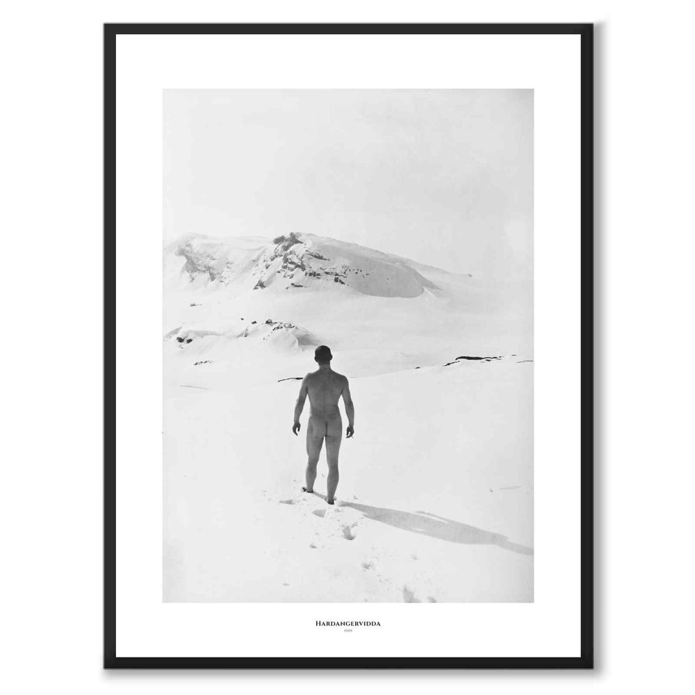 Hardangervidda 1909 som historiskt fotografi och poster från Historly – med vit kant och titel