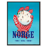 Norge som vintageillustration och poster från Historly – helbild utan vit kant