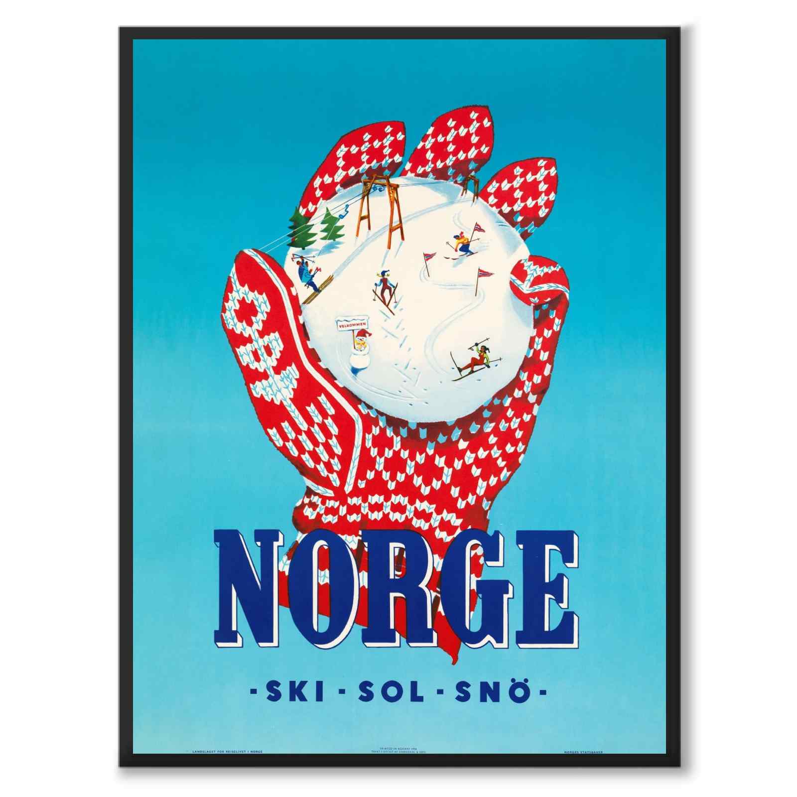 Norge som vintageillustration och poster från Historly – helbild utan vit kant