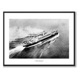 S/S Drottningholm som historiskt fotografi och poster från Historly – med vit kant och titel