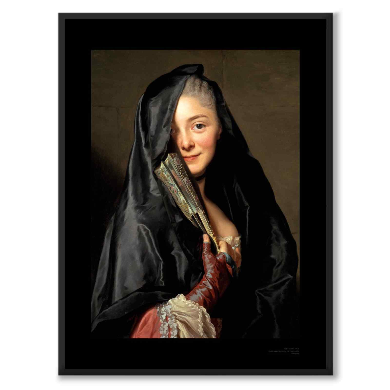 Black Collection - The Lady With The Veil som konstposter från Historly – med svart bakgrund utan titel