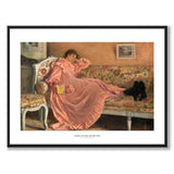 Carola Sitting on the Sofa som konstposter från Historly – med vit kant och titel