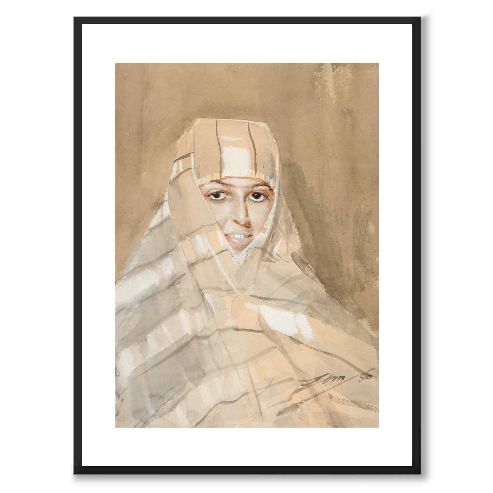 Bedouin Girl av Anders Zorn som konstposter från Historly – med vit kant utan titel
