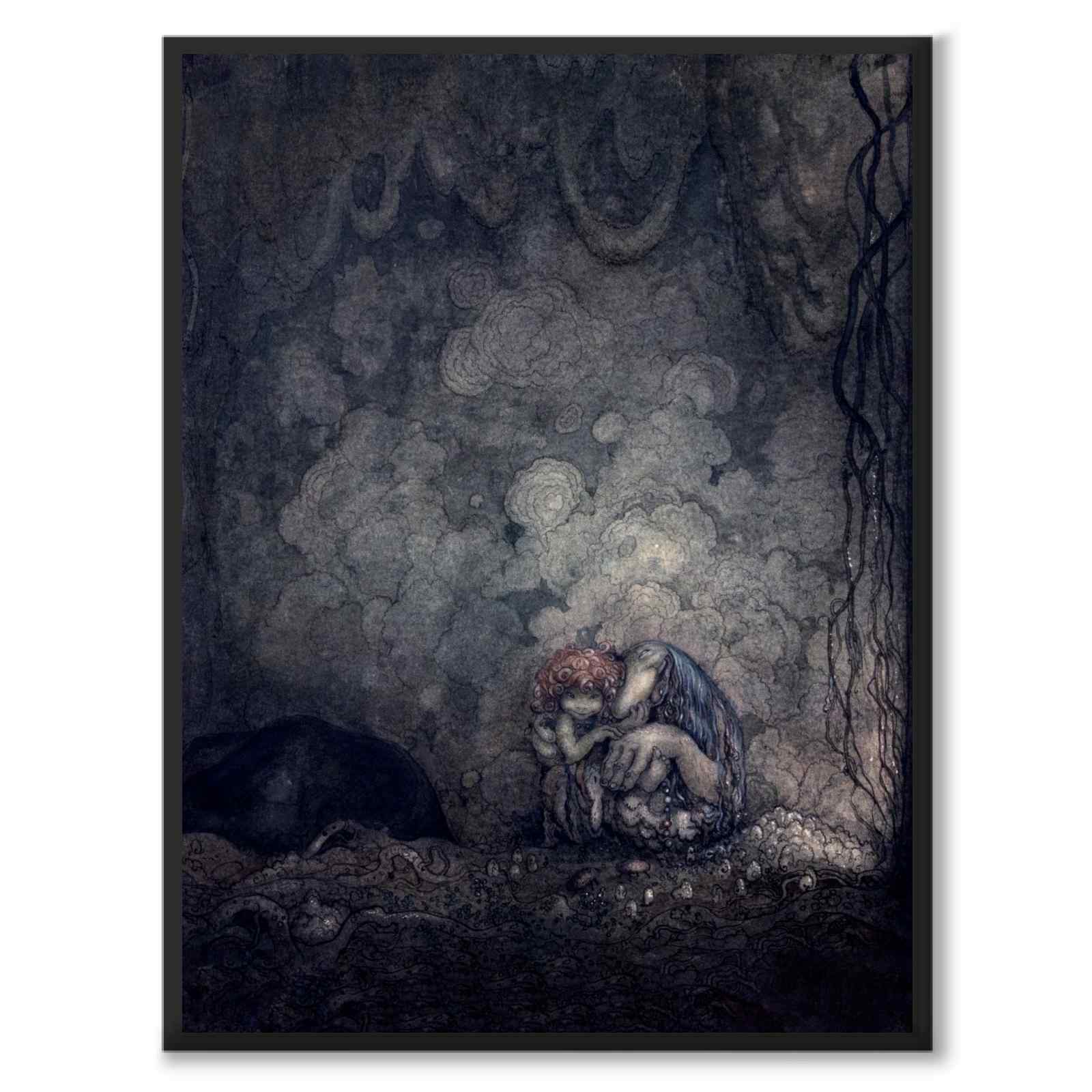Moderskärlek av John Bauer som poster med nordisk mytologi och folktro från Historly – helbild utan vit kant