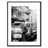 The Milkman som historisk Stockholmsposter från Historly – med vit kant och titel