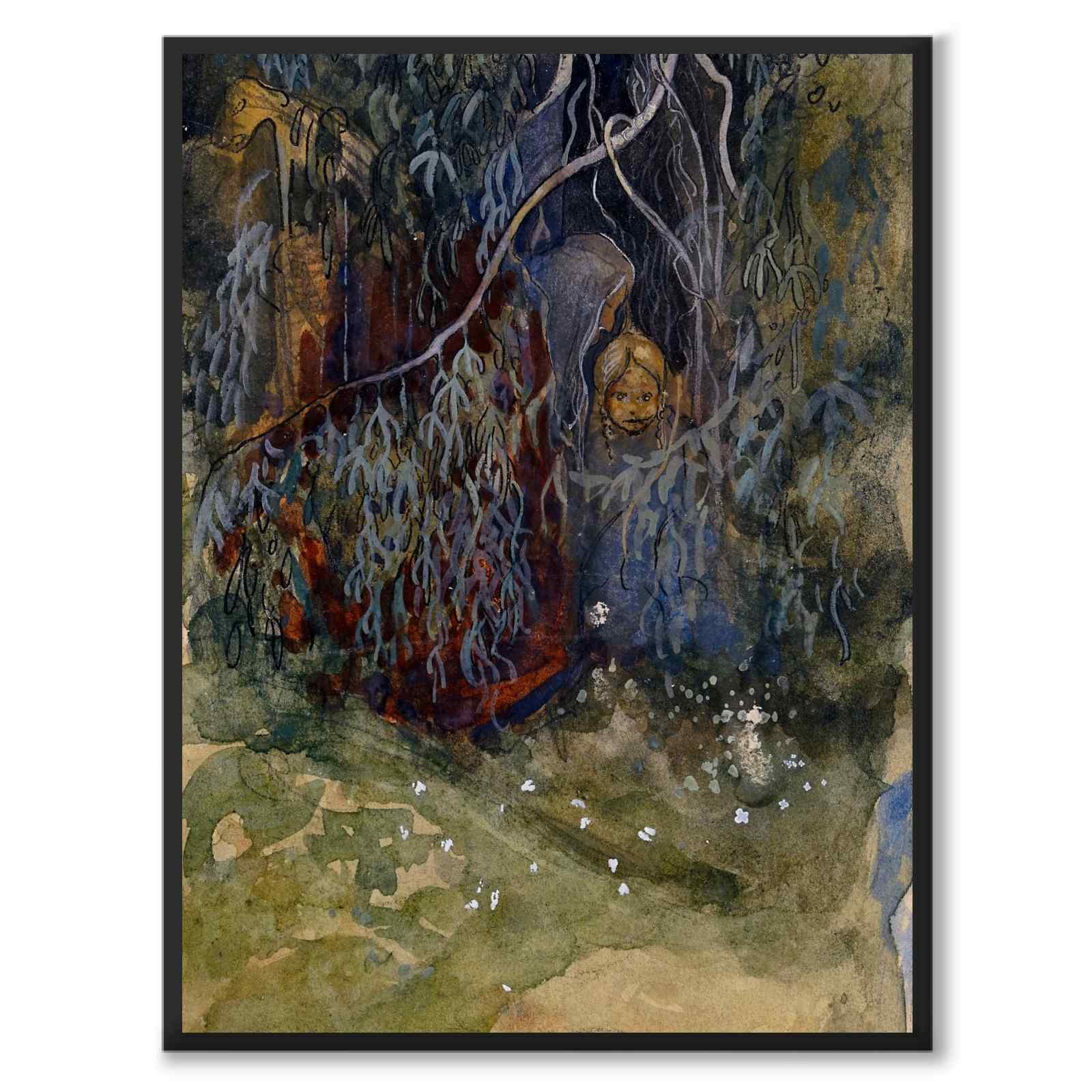I Skogen av John Bauer som poster med nordisk mytologi och folktro från Historly – helbild utan vit kant