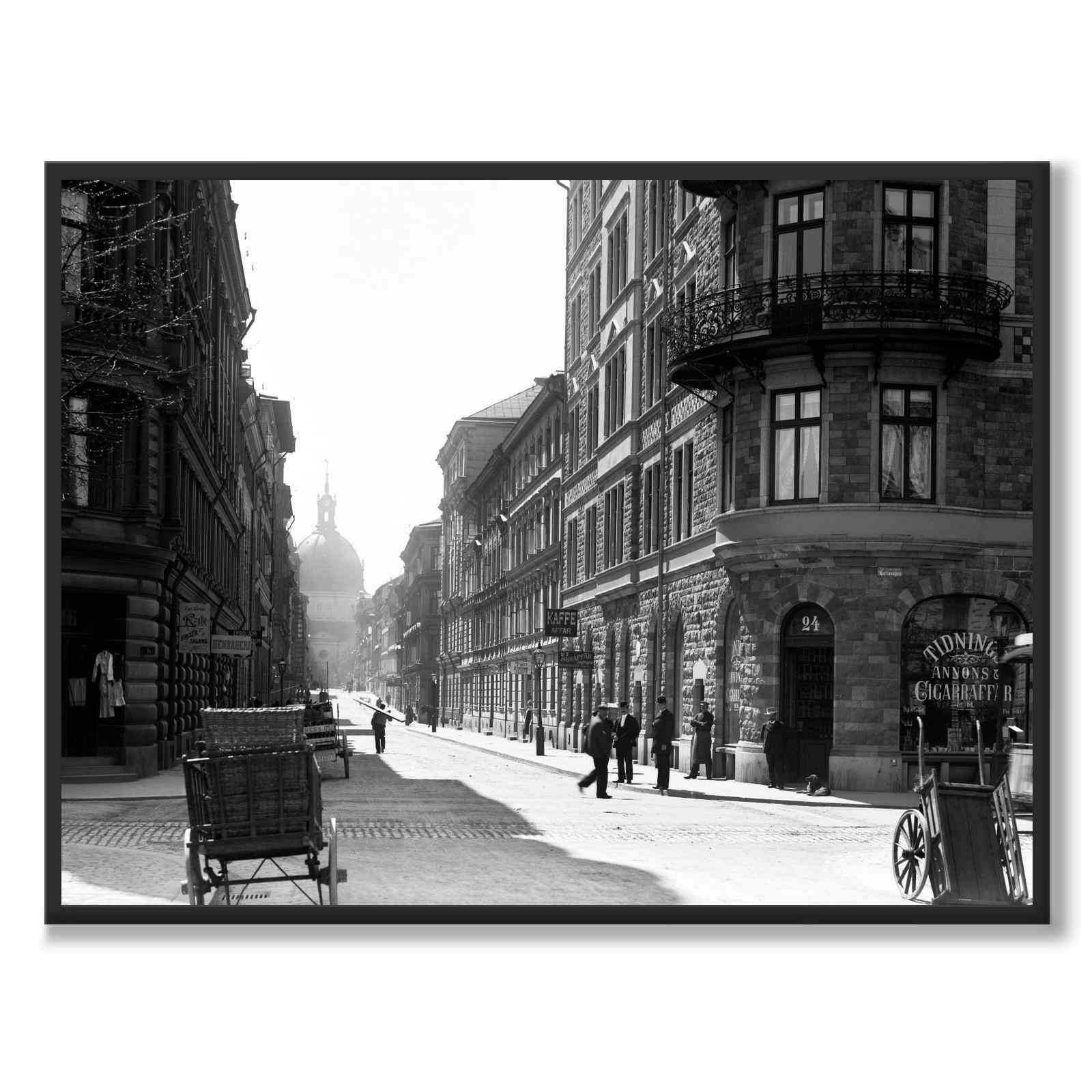 Jungfrugatan 1908 som historisk Stockholmsposter från Historly – helbild utan vit kant