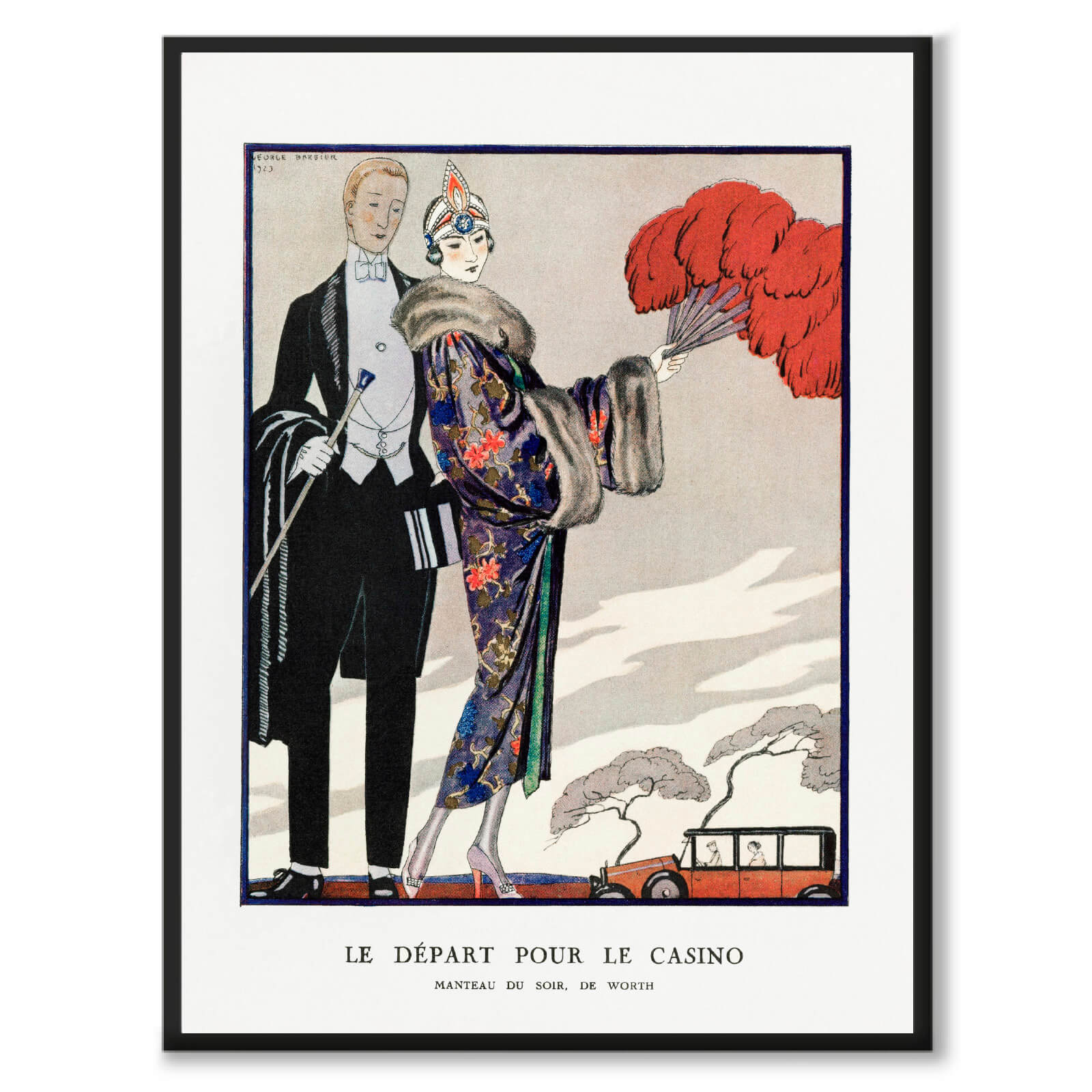 Le Départ Pour le Casino som vintageillustration och poster från Historly – bild 1