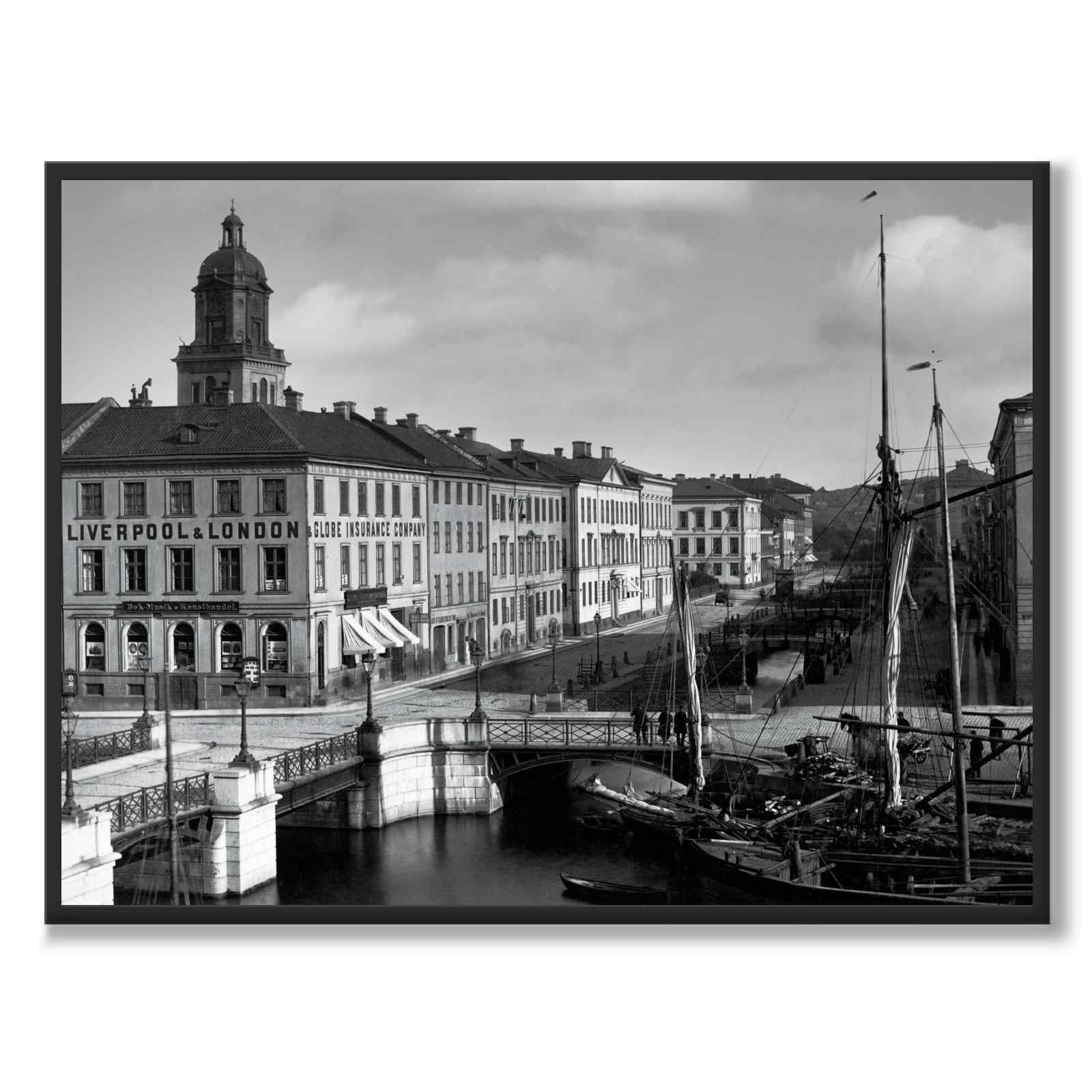 Västra Hamngatan 1897 som historisk Göteborgsposter från Historly – helbild utan vit kant